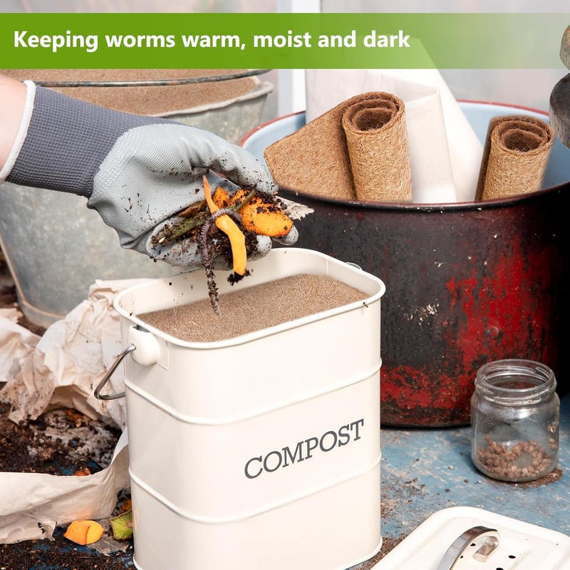 U0U 2 x 2Ft Worm Bin Worm Blanket, Jute Fibre for Composting, Dark, Moist, Outdoor (1 Pack) - Image 4